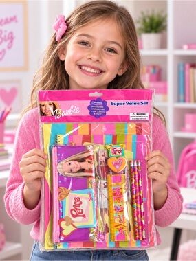 🩷.  Barbie Super Value Stationery Set – New